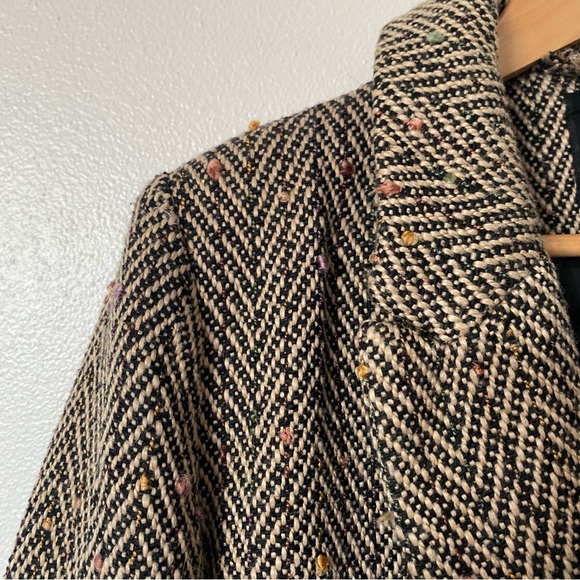 Cotton On The Coat Natural Herringbone Weave Wool Blend Lined Women’s Sz 8 NWOT - Picture 5 of 10